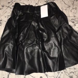 Black leather skirt